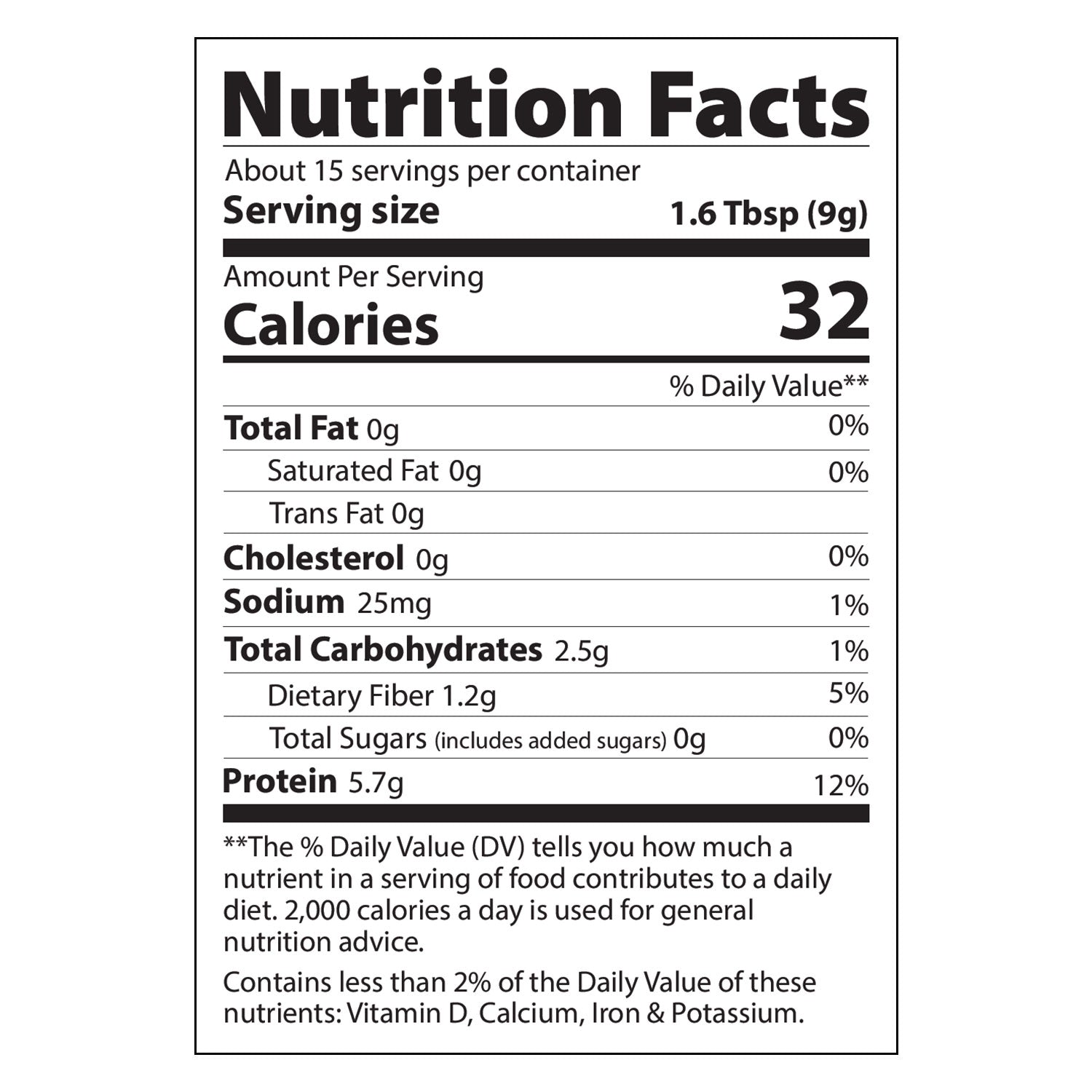 Nutrition Facts label for Next Level Boost Focus Boost Mushroom Coffee, showing calorie count and ingredient breakdown.
