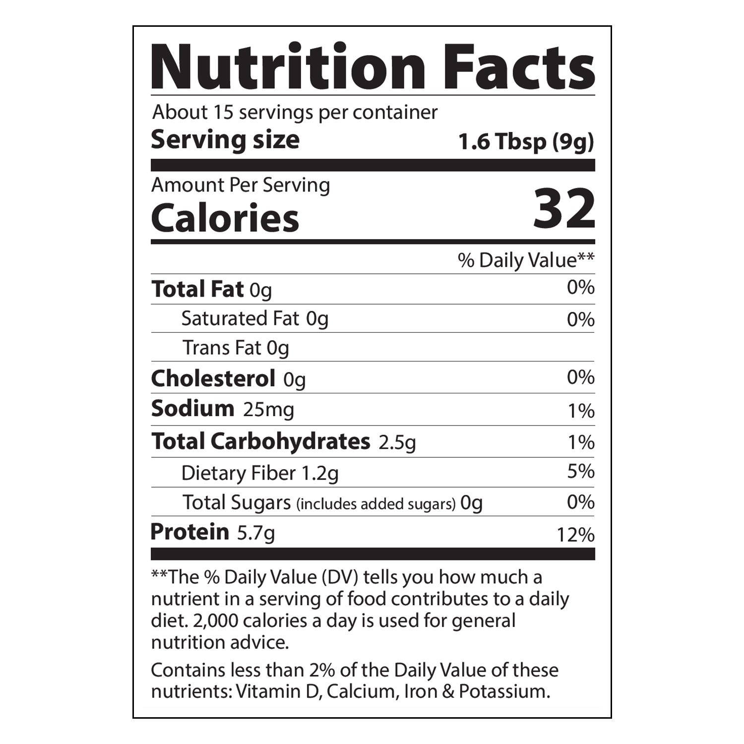 Nutrition Facts label for Next Level Boost Immunity Boost Mushroom Coffee, showing calorie count and ingredient breakdown.