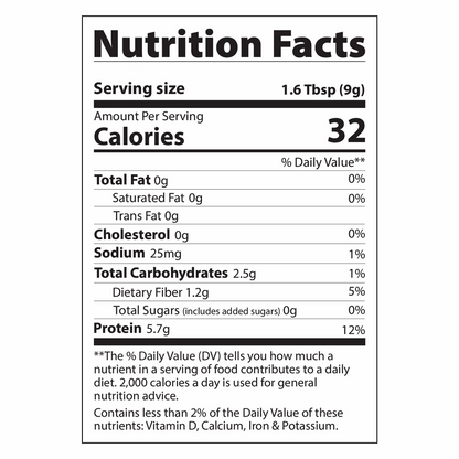 Nutrition Facts label for Next Level Boost Focus Boost Mushroom Coffee, showing calorie count and ingredient breakdown.